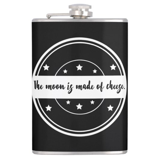 De Maan Is van Kaas Grappige Citaat Ontwerp Heupfles (Voorkant)