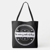 De Maan Is Van Kaas Grappige Citaat Ontwerp Tote Bag (Achterkant)