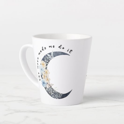 De maan liet me het doen latte mok (Linkerhoek)