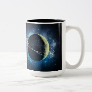 De maan - Mok, beker Tweekleurige Koffiemok