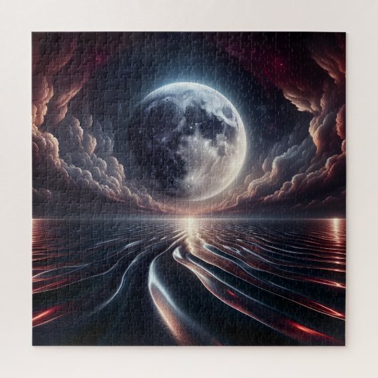 De maan reflecteert over de oceaan legpuzzel (Verticaal)