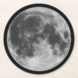 De maan ronde kartonnen onderzetter