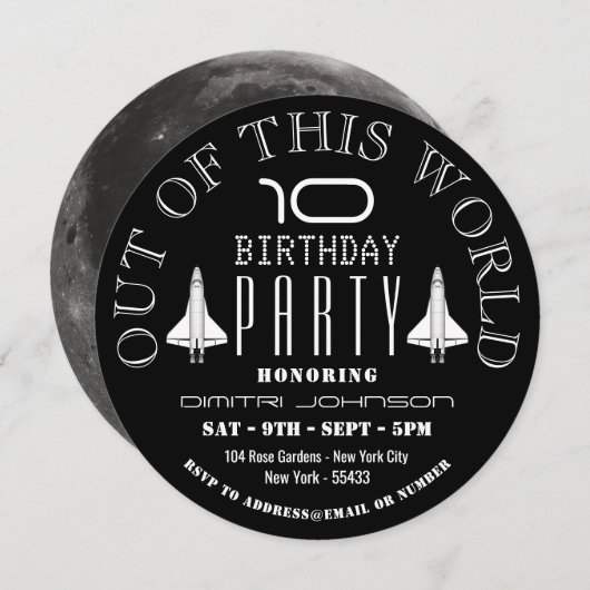 De maan, Space Shuttle Verjaardagsfeest Kaart (Voorkant / Achterkant)