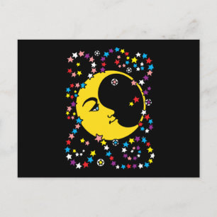 De maan sterft in de donkere nacht briefkaart