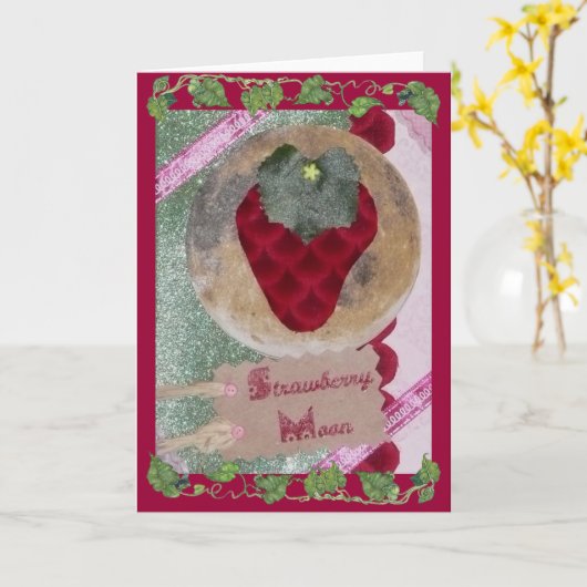 De Maan van de aardbei Kaart (Gele Bloem)