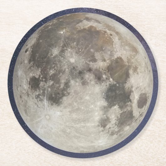 De maan van de aarde ronde kartonnen onderzetter (Voorkant)