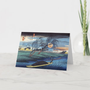 De Maan van de herfst in Seba, Hiroshige Kaart