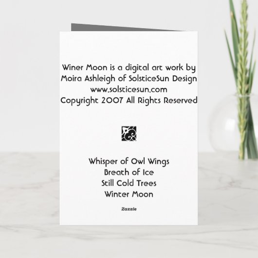 De Maan van de winter Kaart (Achterkant)
