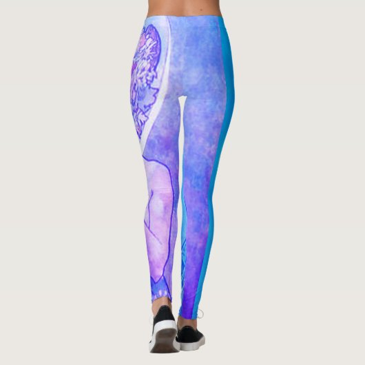 "De maan" van Mucha Violet Leggings (Achterkant)
