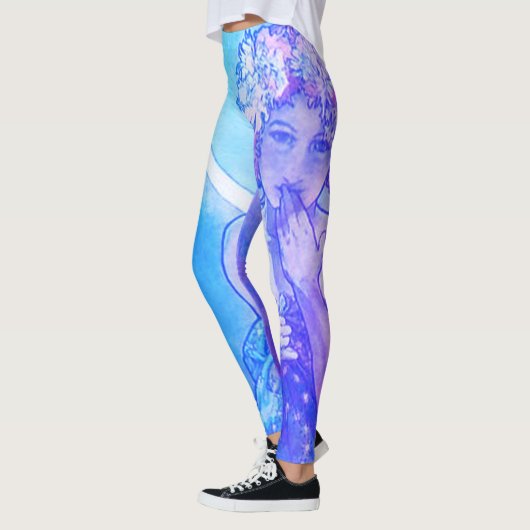 "De maan" van Mucha Violet Leggings (Links)