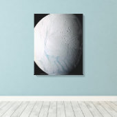 De maan van Saturnus Enceladus 2 Canvas Afdruk (Insitu (Houten vloer))
