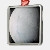 De maan van Saturnus Enceladus 2 Metalen Ornament (Links)