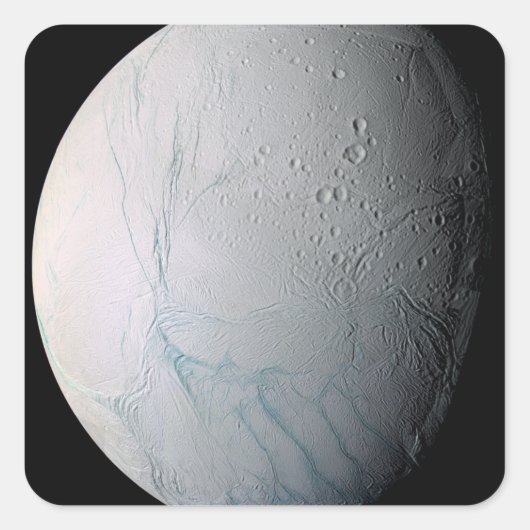 De maan van Saturnus Enceladus 2 Vierkante Sticker (Voorkant)