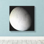 De maan van Saturnus Enceladus 3 Canvas Afdruk (Insitu (Houten vloer))