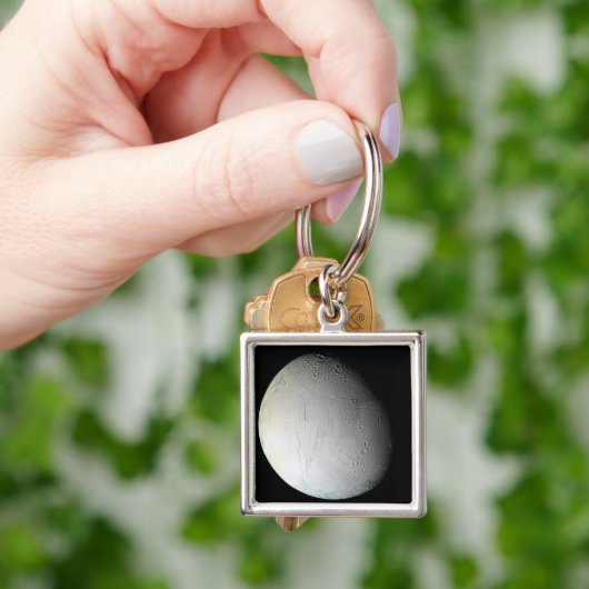 De maan van Saturnus Enceladus 3 Sleutelhanger (Hand)