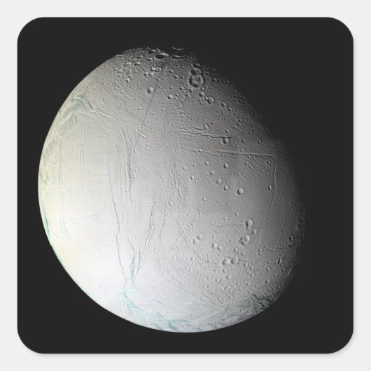 De maan van Saturnus Enceladus 3 Vierkante Sticker (Voorkant)