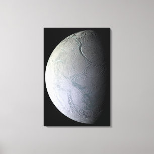 De maan van Saturnus Enceladus Canvas Afdruk