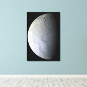De maan van Saturnus Enceladus Canvas Afdruk (Insitu (Houten vloer))