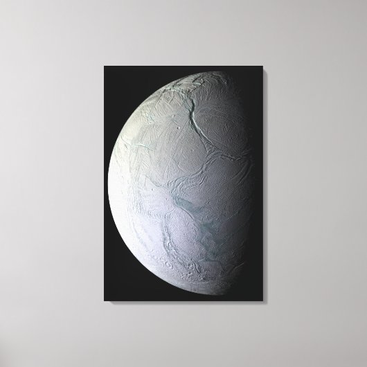 De maan van Saturnus Enceladus Canvas Afdruk (Voorkant)