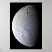De maan van Saturnus Enceladus Poster (Voorkant)