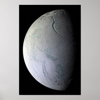 De maan van Saturnus Enceladus Poster