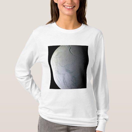 De maan van Saturnus Enceladus T-shirt (Voorkant)