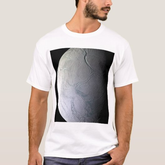 De maan van Saturnus Enceladus T-shirt (Voorkant)