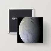 De maan van Saturnus Enceladus Vierkante Button 5,1 Cm (Voorkant /achterkant)