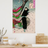 De maan van Shinobugaoka door Yoshitoshi Tsukioka Poster (Keuken)