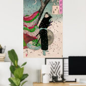 De maan van Shinobugaoka door Yoshitoshi Tsukioka Poster (Thuiskantoor)