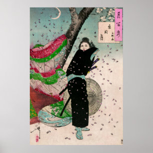 De maan van Shinobugaoka door Yoshitoshi Tsukioka Poster