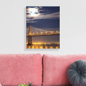 De maan vanavond over de Brug Canvas Afdruk (Insitu (Woonkamer))