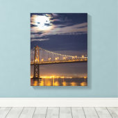 De maan vanavond over de Brug Canvas Afdruk (Insitu (Houten vloer))