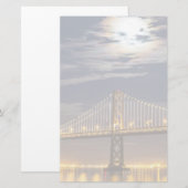 De maan vanavond over de Brug van de baai Briefpapier (Voorkant / Achterkant)