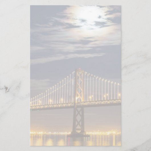 De maan vanavond over de Brug van de baai Briefpapier (Voorkant)