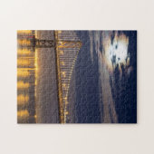 De maan vanavond over de Brug van de baai Legpuzzel (Horizontaal)