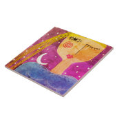 De maan vertelde me Abstracte kunst Tegeltje (Zijkant)