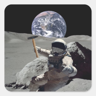 De maan vierkante sticker