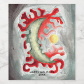 De maan wijn etiket (Enkel label)