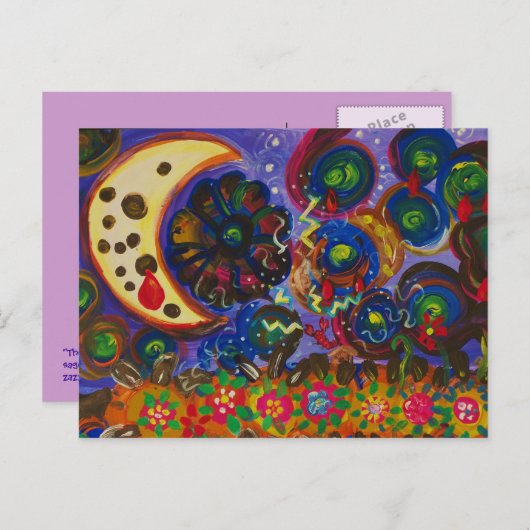 De maan Wond door haar schaduw Briefkaart (Voorkant / Achterkant)