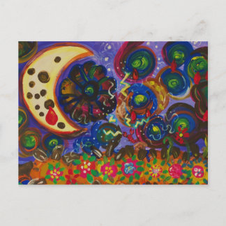 De maan Wond door haar schaduw Briefkaart