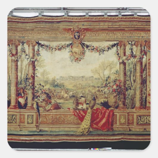 De maand april/het hoogtepunt van Versailles Vierkante Sticker (Voorkant)