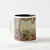 De maand april/het Kateau van Versailles Tweekleurige Koffiemok (Voorkant links)