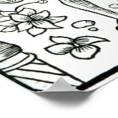 De maand april met astrologische zonneschermen poster (Hoek)