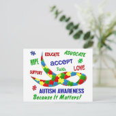 DE MAAND APRIL VAN DE VOORLICHTING VAN HET AUTISME BRIEFKAART (Staand voorkant)