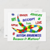 DE MAAND APRIL VAN DE VOORLICHTING VAN HET AUTISME BRIEFKAART (Voorkant / Achterkant)