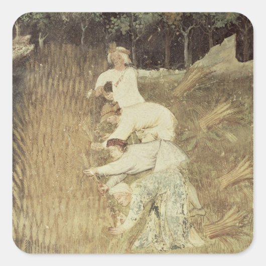 De maand augustus vierkante sticker (Voorkant)