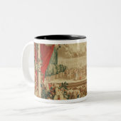 De maand januari/het Louvre Tweekleurige Koffiemok (Voorkant links)