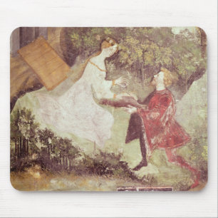 De maand juli, details van een paar, c.1400 muismat