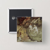 De maand juli, details van het lezen, c.1400 vierkante button 5,1 cm (Voorkant /achterkant)